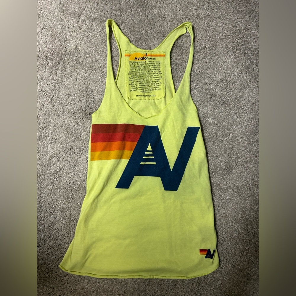 Aviator Nation Yellow Tank With Logo